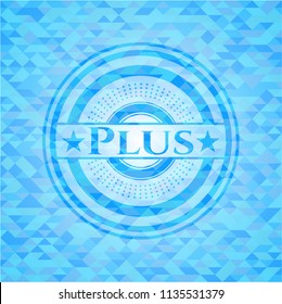 Plus sky blue mosaic emblem