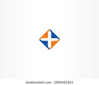 plus and square concept icon logo design
