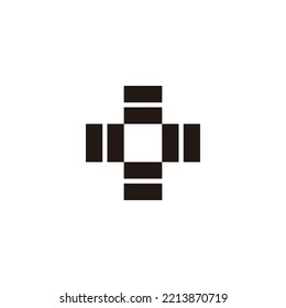 Plus, square geometric symbol simple logo vector