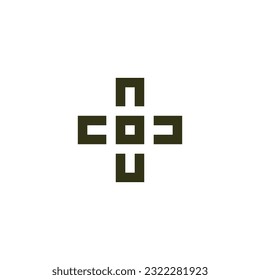 Plus, square, medical geometric symbol simple logo vector