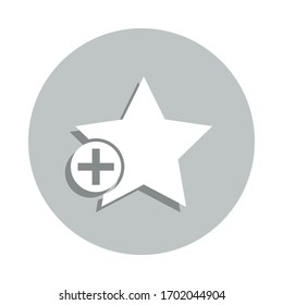 plus star badge icon. Simple glyph, flat vector of web icons for ui and ux, website or mobile application