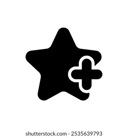 plus star icon, modern vector isolated on white background.