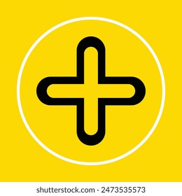 Plus symbol abstract beautiful yellow background vector illustration design