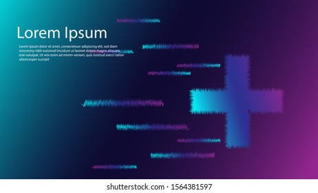 plus symbol background design modern style technology. particle concept.