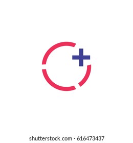 Plus Symbol in Circle design Logo Vector