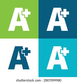 A Plus Symbol Flat four color minimal icon set