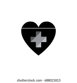 plus symbol gradation logo. love heart symbol vector.