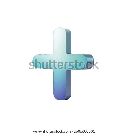 a plus symbol with a gradient from white to blue, isolated on a white background. simple and modern design for Medical Industry