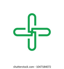 plus symbol line art logo vector