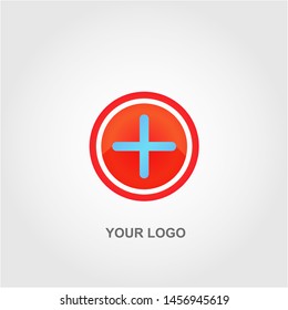 plus symbol logo. gradation color template design vector