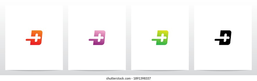 Plus Symbol On Letter Logo Design D