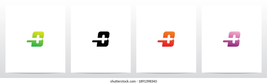 Plus Symbol On Letter Logo Design B