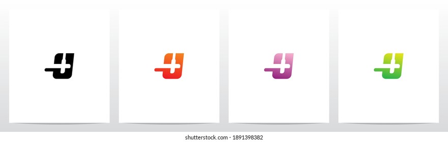 Plus Symbol On Letter Logo Design U