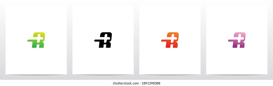 Plus Symbol On Letter Logo Design R