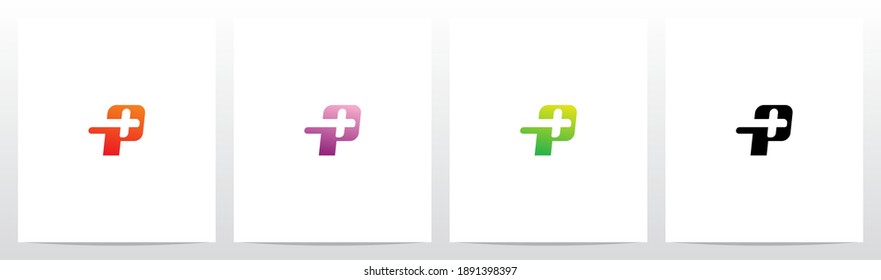 Plus Symbol On Letter Logo Design P