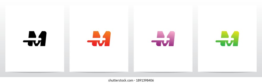 Plus Symbol On Letter Logo Design M