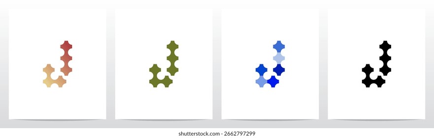 Plus Thick Symbol Interconnected Attached Letter Initial Logo Design J