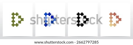 Plus Thick Symbol Interconnected Attached Letter Initial Logo Design D