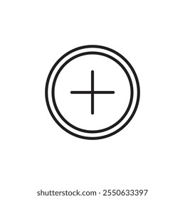 Plus thin line vector icon.