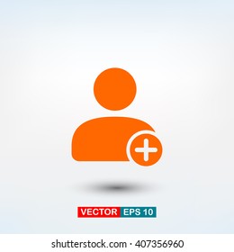 Plus User Icon. One Of Set Web Icons