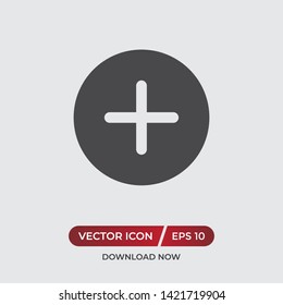 Plus vector icon, add symbol in modern design style for web site and mobile app