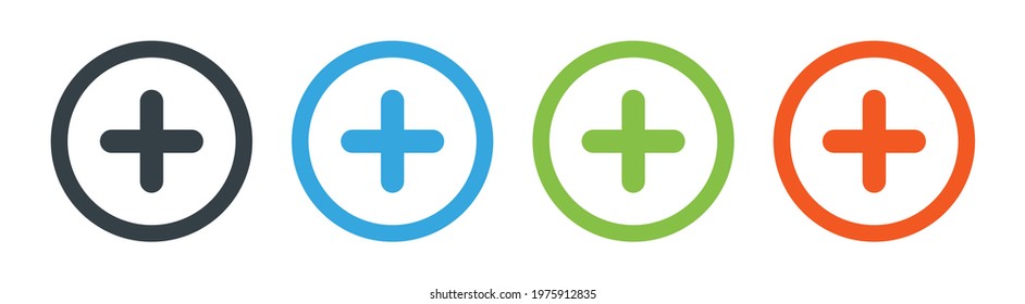 Plus vector icon, add symbol. Vector illustration