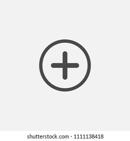 Plus vector icon in circle ring