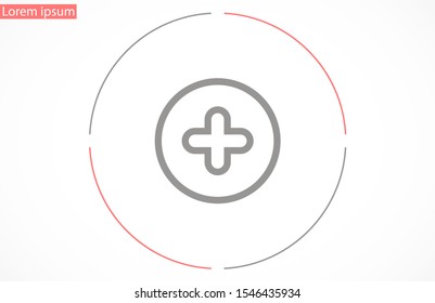 Plus vector icon. Plus vector icon for devices.