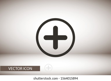 Plus vector icon , lorem ipsum Flat design