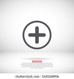 Plus vector icon , lorem ipsum Flat design