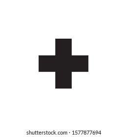 plus vector icon on white background