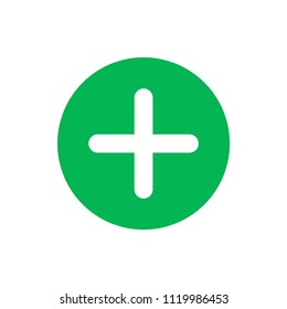 Plus vector icon, positive symbol. Simple, flat design for web or mobile app