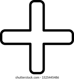 Plus Vector Icon With White Islolated Background
