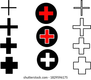 Plus vector illustration. Plus sign illustration.