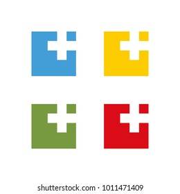 plus vector logo medical hospital modern abstract 