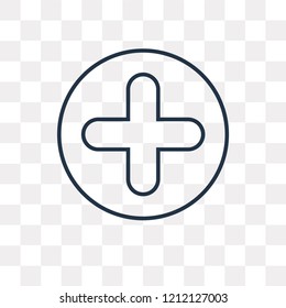 Plus vector outline icon isolated on transparent background, high quality linear Plus transparency concept can be used web and mobile