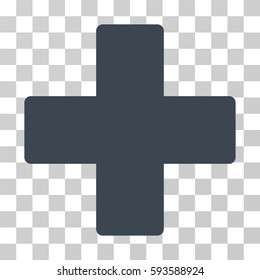 Plus vector pictograph. Illustration style is flat iconic smooth blue symbol on a transparent background.
