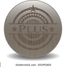 Plus vintage wooden emblem