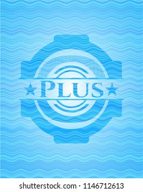 Plus water wave emblem.