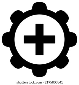 Plus and wheel on white