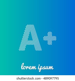A plus White stroke fill with blue and green gradient background Icon / Logo Design