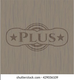 Plus wood emblem. Retro