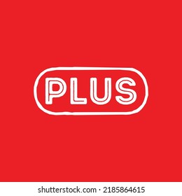 Plus Written Red Logo Design