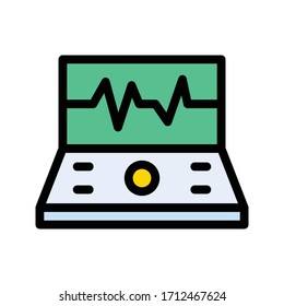 Blendet das flache Farbsymbol der Vektorillustration ein 