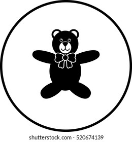 plush bear with bow tie symbol