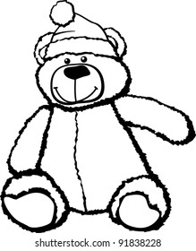 plush bear with christmas hat