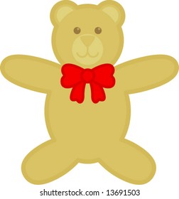 plush bear with ribbon