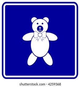 plush bear toy sign