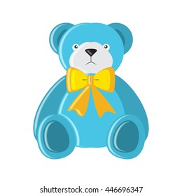 plush bear vector illustration. Flat style.