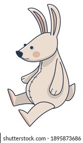 Plush bunny with long ears, rabbit stuffed toy